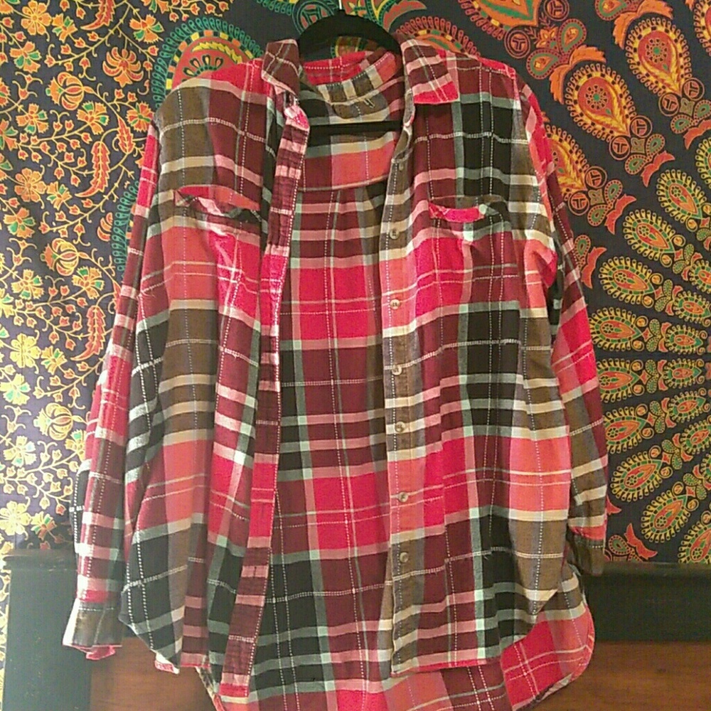 Womens boyfriend plaid flannel